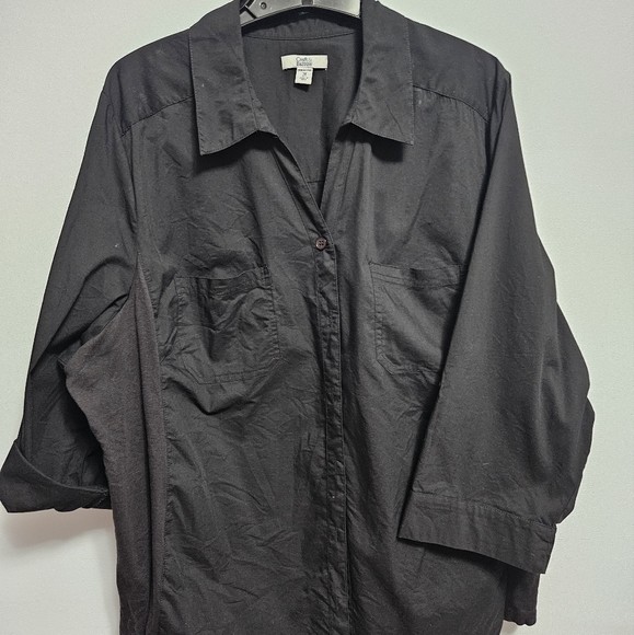 croft & barrow Tops - 2x Croft & Barrow button down black